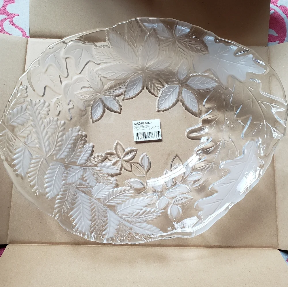 Studio Nova Oval Bowl Leaf Collage 14.5